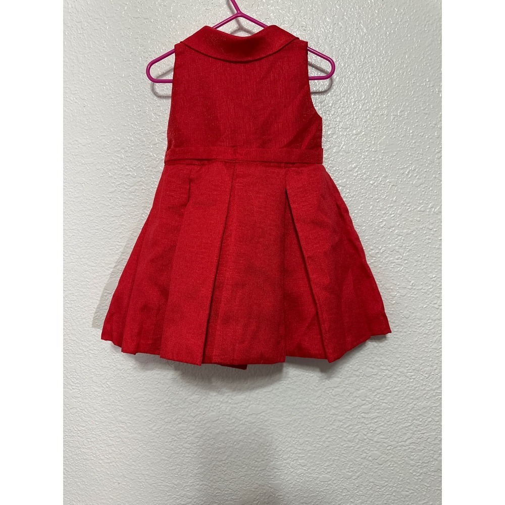baby veetex red sleeveless collared bow tie frock style dress size 18 months